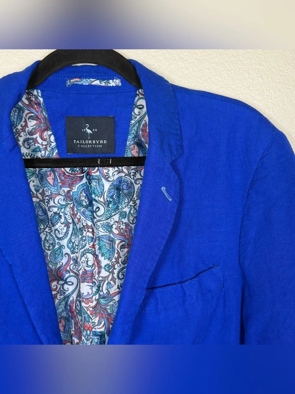 Tailor Byrd 42” Royal Blue Linen Blend Sports Coat Preppy Ivy League Resort